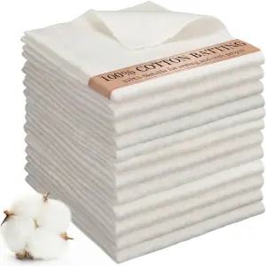 길프롭 20팩 천연 면 퀼트 배팅 패드 20 x 20인치 부드럽고 통기성이 좋은 충전재 퀼팅 원단 재봉 공예 및