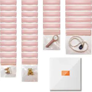 여행 및 보관용 변색 방지 주얼리 가방 30개 골드 실버 링 귀걸이 체인 팔찌용 소형 투명 EVA 파우치