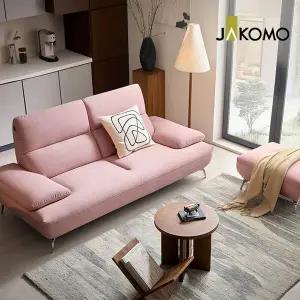 [자코모] 젬마 3인 젠위브 패브릭 소파+스툴