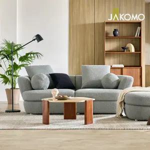 [자코모] 파우더 3인 얀위브 패브릭 소파+스툴