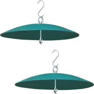 다람쥐 배플 실드 13인치 금속 벌새 모이통 레인 가드 커버 새집 2팩