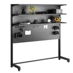 철제 타공판 스탠드 걸이 페그보드 구멍 선반 블랙 진열대