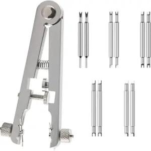 ziyue 11종 시계 스프링 플라이어 도구 키트 밴드 바 족집게 핀 10개 포함 분해 및 교체용 (실버)