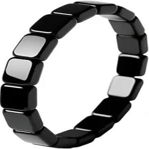 남성용 TACBSP 헤마이트 브레이슬릿 천연 스톤 블랙 스트레치 비즈 자신감 남성 에너지 영감 주얼리 선물