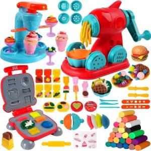 3-8세 를 위한 3-in-1 컬러 도우 주방 창작물 세트 스크림을 곁들인 24가지 색상 플레이 /Noodle /햄버거