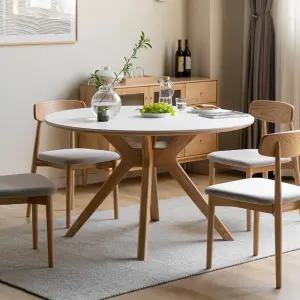 플래지어 프라하 오크 원목 원형 세라믹 4/6인용 식탁 1100/1300 3052446