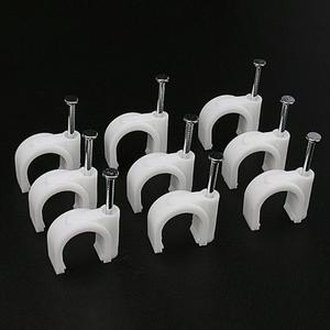 U모양 네일 클립 원형 케이블 파이프 고정 벽 걸이 PVC 클램프 4-16mm 직경 와이어 라인 버클 관리용 100