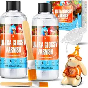 공기 건조 점토 유약 7온스 폴리머 / 실란트 고광택 바니시 방수 안전 및 긁힘 방지 페인트 세라믹 목재가