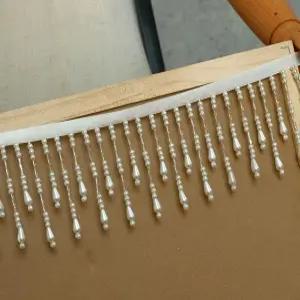 고린스카니 2야드 /롯 진주 구슬 레이스 트림 태슬 7.5CM DIY 무대 의류 커튼 스플라이싱 웨딩드레스 홈