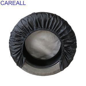 CAREALL 방수 자동차 타이어 커버 보관 가방, 25 인치, 420D 옥스포드 천 RV 휠 보호대, 블랙 방진 가드