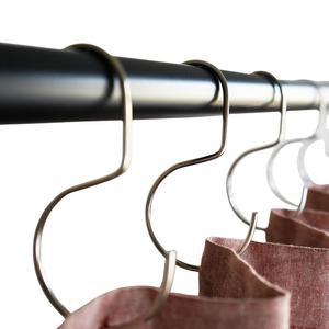 키아이라 미니멀리즘 샤워 커튼 후크, 스테인리스 스틸, 황동, 블랙 미트, S 링, 진 지갑, 가방, 가장 가까운 행거 - 12pk(스틸)