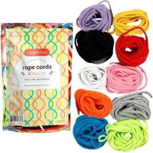 공예품 제작 로프 코드 - 10가지 다양한 색상 총 150피트 u2013 코튼 마크라메 5mm 3 가닥 꼬인 공예