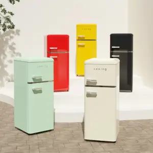 쿠잉 레트로 미니 소형 냉장고 REFD121 2도어 예쁜