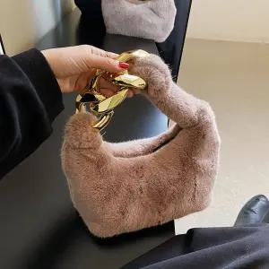 밍크 페이크퍼 미니 겨울가방 털가방 토트백 손가방 밍크버킷백