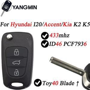현대 i30 ix35 TOY40 블레이드, 기아 스포티지 피칸토 3 리오 K2 K5 세라토 씨드용 양민 플립 리모컨 자동