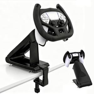 게임을 구동하는 PS5 컨트롤러용 크로트레인 스티어링 휠 스탠드, 4개의 테이블 석션 컵이 있는 게이밍 레이싱 홀더, 소니 플레이스테이션 5 듀얼센스 고정 브래킷