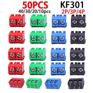 10/20/50 개/몫 KF301 5 0 2P KF301 3P KF301 4P 피치 5 0mm 스트레이트 핀 2P 3P 나사 PCB 터미널 블록 커넥터 파란색 녹색