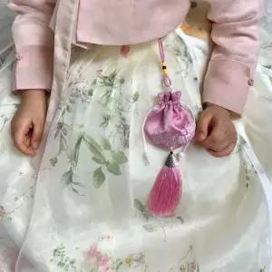 Jpar 미니 복주머니 핑크 JTRP3458 비단주머니 복주머니 미니복주머니 전통복주머니 색동주머니