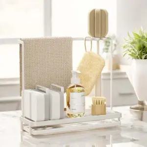 현이몰 올인원 물흐름 수세미 거치대 젖병솔 키친랙 주방 세제 싱크대 행주 건조대 좁은 정리 걸이 보관