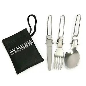 [하프클럽/]노마드 캠핑 접이식 스푼 나이프 포크 세트 3P 야외 휴대용