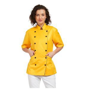 인포핸드메이드 여성 셰프 코트, 반팔 재킷, 외식용 유니폼, 케이터링 업체, 제빵사