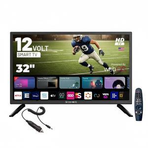 오디오박스 32인치 스마트 TV LED HDTV 캠핑용 12볼트 매직 리모컨 웹OS 허브 블루투스 듀얼 밴드 WiFi 12V AC/DC 호환성