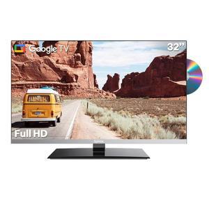 SYLVOX 스마트 RV TV DVD 플레이어 내장 32인치 TV RV 캠퍼 1080P FHD용 12볼트 Google 스마트 무료 다운로드 앱 WiFi 블루투스 지원 HDMI 2개 및 USB 2개 AC/DC 전원 프레임리스 디자인