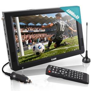 Rywob 10인치 휴대용 TV 안테나가 있는 소형 TV USB/SD/HDMI 입력이 있는 배터리 작동 TV 자동차 캠핑 여행용 디지털 ATSC 튜너 내장