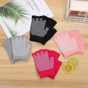 4pcs 여성 요가 장갑 미끄럼 방지 손가락 끝 없는 실리콘 그립 피트니스 장갑 운동 댄스 하이킹 등산