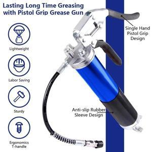 7000PSI 오일 그리스 건 키트 수동 피스톨 그립 고압 펌핑 커플러 400CC 주입 중장비 유지보수 도구