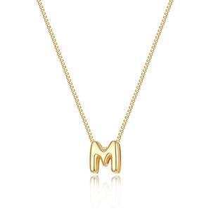 Lisitine 버블 이니셜 목걸이 여성용 귀여운 이름 초커 트렌디한 개인 맞춤형 펜던트 주얼리 선물