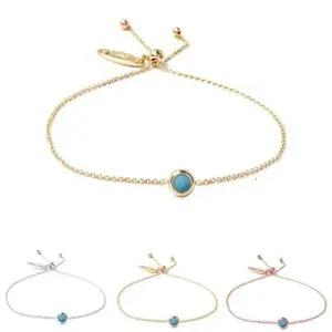 B036 터키석4mm 크리스탈 슬라이드 체인팔찌