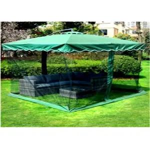 대형 파라솔 야외용 우드톤 테라스 그늘막 메쉬 카페