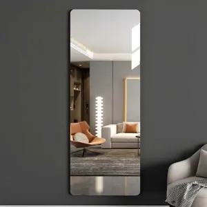 붙이는 거울 부착형 벽걸이 전신 와이드 원목 화장대 웨이브 둥근