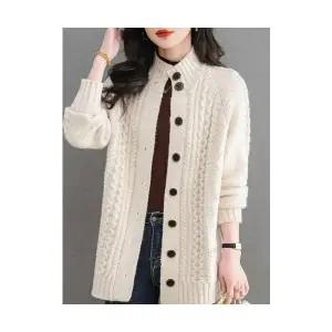 여성 로맨틱 롱 가디건 기장 니트 카디건 가을 겨울 꽈배기 아우터 스타일링 DUCHI4