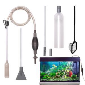 COITEK 수족관 진공 자갈 청소기 키트 두 개의 튜브와 어망이 있는 어항 청소 물과 모래를 청소하는 사이펀 대부분의 어항에 적합합니다
