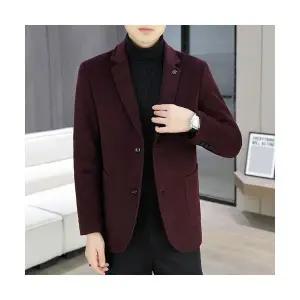 호크아이 남자 데일리룩 정장자켓 가을 겨울 주력 울 면 솔리드 정장 코트 KUK4