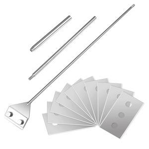 교체 가능한 스테인리스 스틸 블레이드 10개 유리 스토브 청소기 스티커 및 라벨 제거 타일 그라우트 잔여물 긁힘 페인트 벽지가 포함된 SunGrow 25인치 수족관 클리너