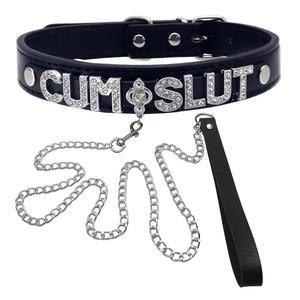 여성 남성 코스프레 파티 선물용 펑크 고딕 록 초커 목걸이와 이름 글자가 새겨진 페이어엑스엘 가죽 칼라 체인 목줄 세트