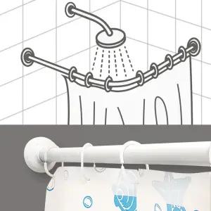 커튼 압축봉 샤워부스봉 ㄱ자 ㄷ자 일자 코너커튼봉/봉/압축/커텐/무타공/욕실/샤워/걸이/행거