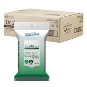 닥터아토 피부보습 효과 저자극 아기 민감피부 콧물전용 물티슈_휴대형 20매 36팩