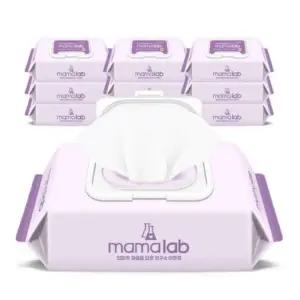 마마랩 8단계 정제수 병풀잎 추출물 대용량 아기물티슈_캡형 120매 10팩