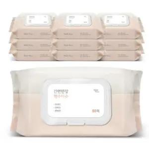 데일리워터 세정력+살균력+향균력 에어엠보싱 원단 일회용 행주티슈_캡형 80매 10팩