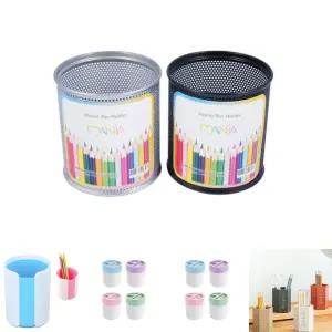 매니아)원형펜꽂이(블랙 대 B5016B)/통/볼펜/연필/꽃이/정리함/펜슬/홀더