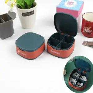 동전보관함 알람알약통 요일별알약통 작은보관함 의약품보관 다기능휴대용알약정리함 경량알약케이스 알약파우치 휴대약통 블루알약보관통 비타민 포켓 4칸 여행 출장 블루1P 휴대용 알약케이스