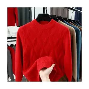 남친 니트 추동 반하이넥 울 아가일 체크 도톰 스웨터 패피4