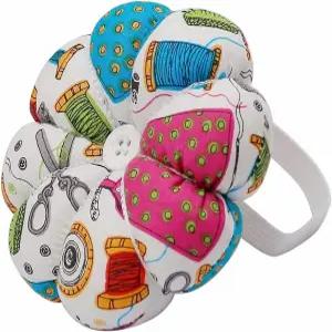 Fbshicung 손목형 핀쿠션 바늘 쿠션 홀더 밴드 착용 가능한 퀼트/재봉용 (재봉 필수품 패턴 2)