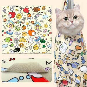 고양이 손질 랩 자체 접착 구속 안티 스크래치 Swaddle Burrito 손톱 트리밍 용품