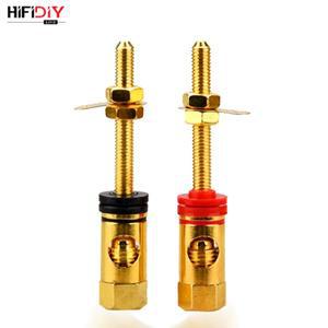 HIFIDIY 라이브 2pcs 스피커 호환 DIY 길이 터미널 커넥터 바인딩 포스트 HIFI 증폭기 순수 구리 금도금 바
