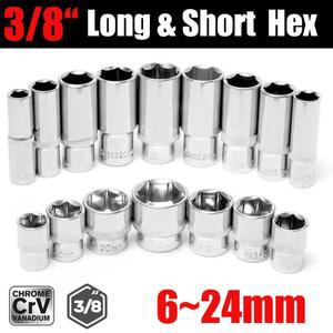 38인치 드라이브 헥스 소켓 렌치 헤드 롱  숏 메트릭 6포인트 세트 스패너 라쳇 수리 도구